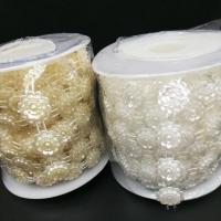 Mode Perlen Strang, Kunststoff, plattiert, keine, 15mm, verkauft von Spule