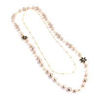 Fashion Multi Layer Necklace, Zinc Alloy, with pearl 980mm 