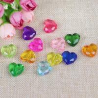 Transparent Acrylic Beads, Heart, plated 