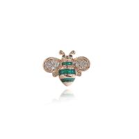 Collar Jewelry Brooch, Zinc Alloy, Bee, plated, for woman & enamel & with rhinestone 