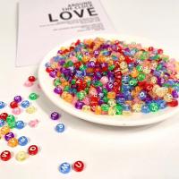 Acryl Alphabet Perlen, rund, Spritzgießen, DIY, farbenfroh, 4x7mm, 500G/Tasche, verkauft von Tasche