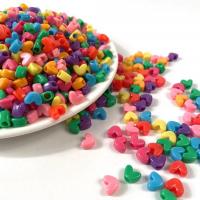 Perles en plastique de mode, coeur, vernis au four, DIY, couleurs mélangées, 10mm Vendu par sac