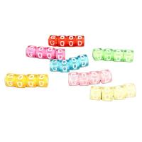 Acryl Alphabet Perlen, Quadrat, DIY, gemischte Farben, 6x6mm, 500PCs/Tasche, verkauft von Tasche
