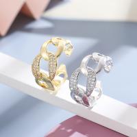 Brass Open Finger Ring, plated, Adjustable & fashion jewelry & micro pave cubic zirconia & for woman 