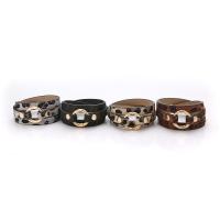 Leatheroid Cord Bracelets, Zinc Alloy, with Synthetic Leather, fashion jewelry & for woman 