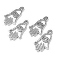Stainless Steel Pendants, Hamsa, silver color plated, DIY Approx 