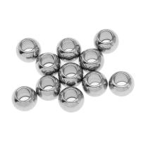 Stainless Steel Large Hole Beads, Round, silver color plated, DIY Approx 