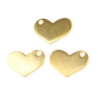 Colgantes del corazón de acero inoxidable, chapado en color dorado, Bricolaje, 12x19x2mm, aproximado 300PCs/Bolsa, Vendido por Bolsa