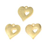 Colgantes del corazón de acero inoxidable, chapado en color dorado, Bricolaje, 12x13x1mm, aproximado 300PCs/Bolsa, Vendido por Bolsa