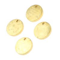 Stainless Steel Tag Charm, Round, gold color plated Approx 