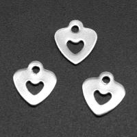 Colgantes del corazón de acero inoxidable, chapado en color de plata, 11x10x1mm, aproximado 300PCs/Bolsa, Vendido por Bolsa