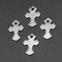 Stainless Steel Pendants, Cross, silver color plated Approx 
