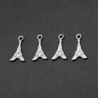 Stainless Steel Pendants, Tower, silver color plated Approx 