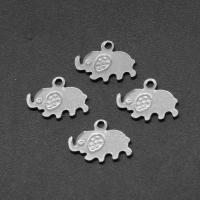 Stainless Steel Animal Pendants, Elephant, silver color plated Approx 