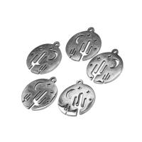 Stainless Steel Pendants, Round, plated Approx 