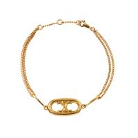 Fashion Zinc Alloy Bracelets, Geometrical Pattern, 18K gold plated, twist oval chain & for woman & hollow Approx 7.6 Inch 