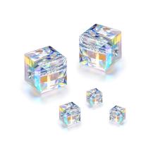 Square Crystal Beads, Austrian Crystal, plated, DIY 6mm 