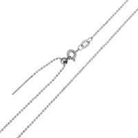 Мода нержавеющей стали ожерелье цепь, нержавеющая сталь, плакирован серебром, ювелирные изделия моды & Женский, 1mm, длина:18 дюймовый, продается Strand