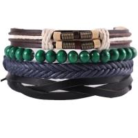 PU Leather Cord Bracelets, Zinc Alloy, with PU Leather, fashion jewelry & multilayer & Unisex, 50mm 