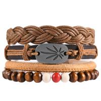 PU Leather Cord Bracelets, fashion jewelry & multilayer & Unisex, 50mm 