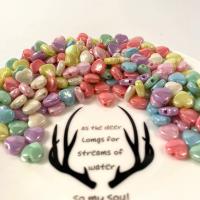 Perles en plastique de mode, coeur, DIY, couleurs mélangées, 11mm Vendu par sac