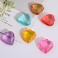 Transparent Acrylic Pendants, Heart, painted, DIY, mixed colors 