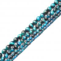 Tiger Eye Beads, Round, polished, DIY blue 