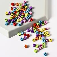 Acryl Alphabet Perlen, rund, DIY & verschiedene Größen vorhanden & Emaille, gemischte Farben, verkauft von Tasche