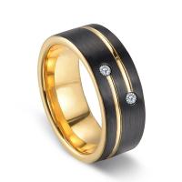 Cubic Zirconia anillo de dedo de acero inoxidable, chapado, Joyería & unisexo & diverso tamaño para la opción & micro arcilla de zirconia cúbica, 8mm, Vendido por UD