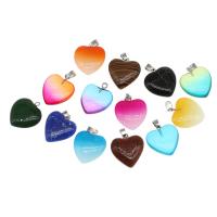 Kristall Schmuck Anhänger, mit Edelstahl, Herz, silberfarben plattiert, mehrere Farben vorhanden, 20x19x7mm, ca. 300PCs/Tasche, verkauft von Tasche