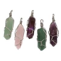 Gemstone Jewelry Pendant, with Stainless Steel, silver color plated Approx 