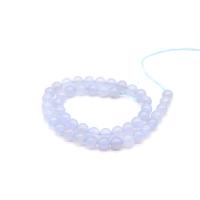 Natürliche violette Achat Perlen, rund, poliert, weiß, 6mm, 63PCs/Strang, verkauft von Strang