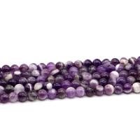 Natürliche Amethyst Perlen, rund, poliert, violett, 10mm, 38PCs/Strang, verkauft von Strang