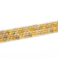 Rutilquarz Perlen, Rutilated Quarz, rund, poliert, gelb, 12mm, 30PCs/Strang, verkauft von Strang