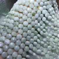 Jadeite Beads, polished, Natural grey Approx 38 cm 