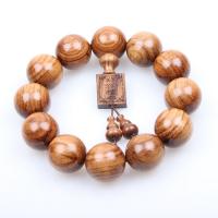 Деревянные браслеты, деревянный, Связанный вручную, Сиена жженая, 20mm, 12ПК/Strand, продается Strand