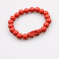 Fashion Cinnabar Bracelet, red coffee color, 10mm 