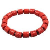 Fashion Cinnabar Bracelet, reddish-brown 