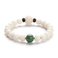Gemstone Bracelets, White Bodhi, polished, mixed colors, 180mm 