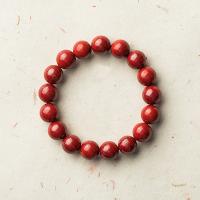 Fashion Cinnabar Bracelet, polished, reddish-brown, 6mm 