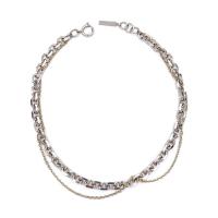 Brass Jewelry Necklace, platinum plated, multilayer & oval chain & for woman, 27mm Approx 16.7 Inch 