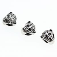 Stainless Steel Large Hole Beads, Leopard, anoint 