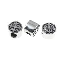 Stainless Steel Large Hole Beads, blacken 