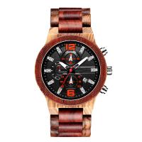 Men Wrist Watch, Sandalwood, with Organic Glass, Chinese movement, stainless steel watch band clasp, waterproofless & for man 48*13mm,230mm 