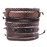 PU Leather Cord Bracelets, 6 pieces & fashion jewelry & for man, 80mm 