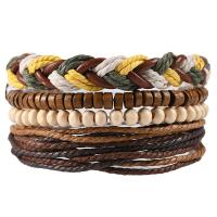 PU Leather Cord Bracelets, 4 pieces & fashion jewelry & multilayer & Unisex, 40mm 