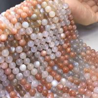 Mondstein Perlen, Granat, mit Mondstein, rund, poliert, DIY & verschiedene Größen vorhanden & verschiedene Stile für Wahl & facettierte, keine, verkauft von Strang