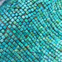 Perles en Turquoise naturelle, Carré, poli, DIY, bleu turquoise, 4.5-5mm Vendu par brin