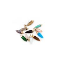 Gemstone Zinc Alloy Pendants, Natural Turquoise, with Zinc Alloy, gold color plated, DIY, mixed colors 