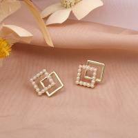 Plastic Pearl Zinc Alloy Earring, with Plastic Pearl, plated, durable & fashion jewelry & for woman 
